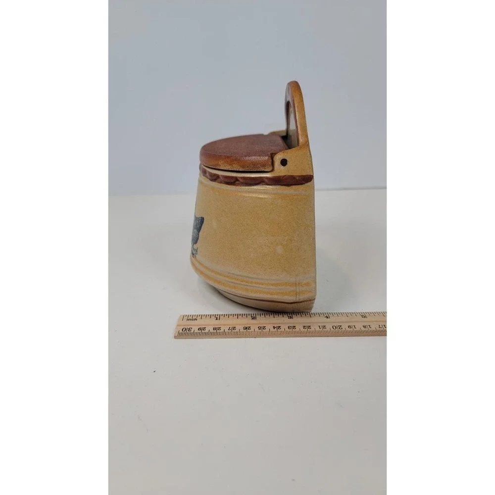 Vintage Salt Box with Hen and Rooster 70s